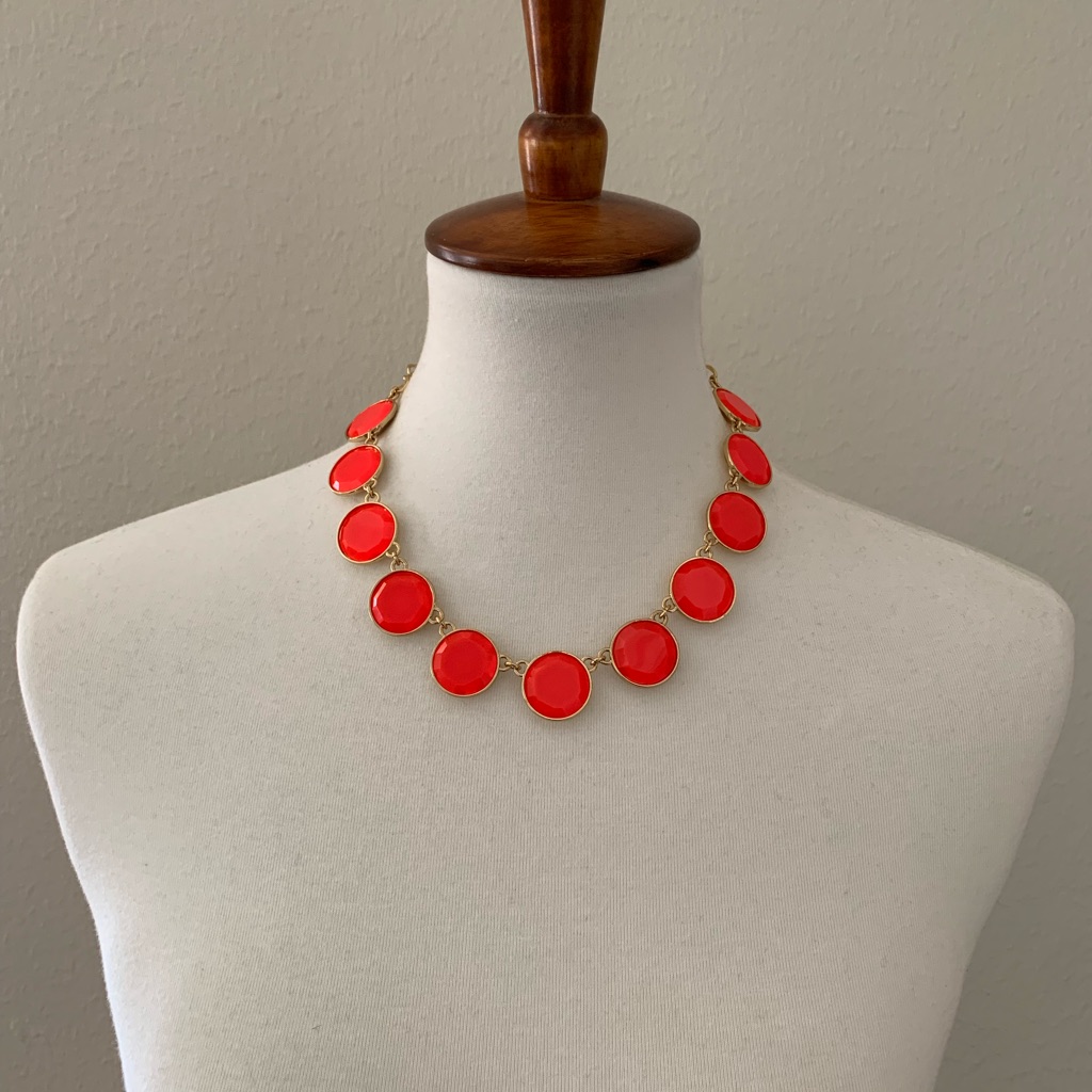 Kate Spade Neon Circle Necklace And Kate Spade Pouch